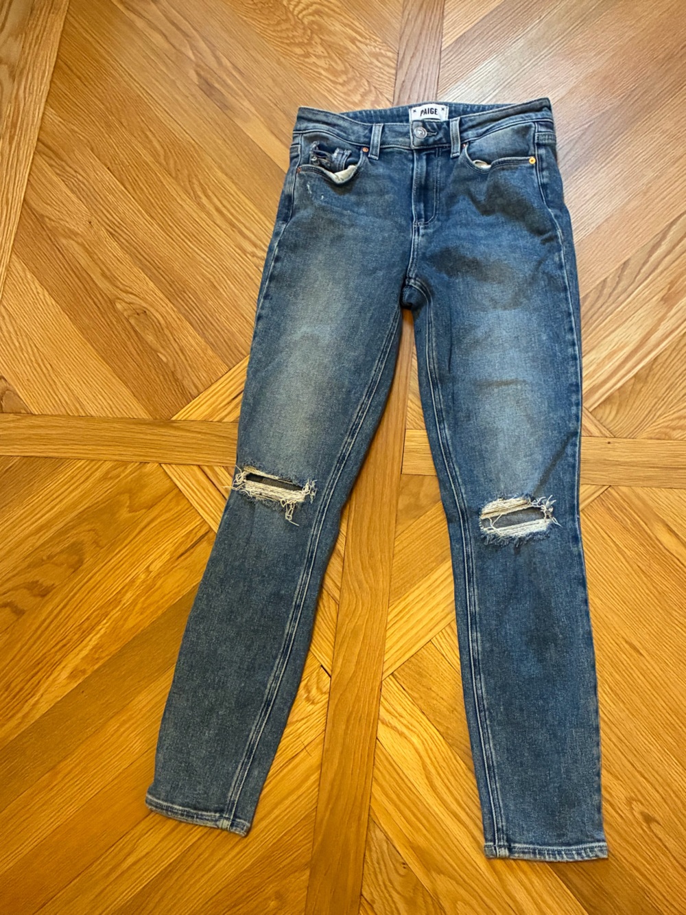 PAIGE Ripped Skinny Jeans